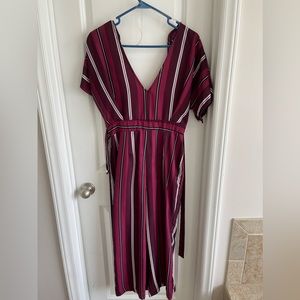 Maroon romper with open back